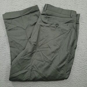 Lanificio di Tollegno Mens 38 (36x27) Olive Green Wool Pleated Dress Pants Italy